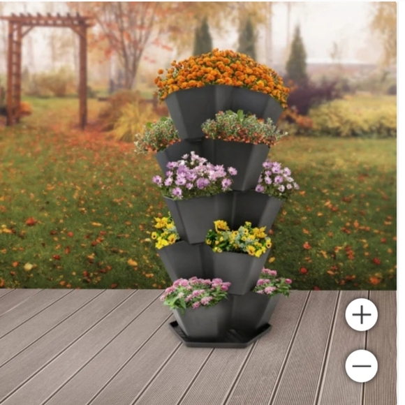 Multy Home Other - 5-Tier Stackable Planter by Multy Stackable Gaden Tower for Flowers, Vegetables
